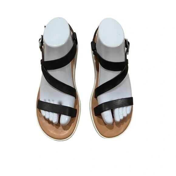 CORSO COMO Celano Ankle Wrap Open Toe Sandal In Black Leather Size 8 - Picture 5 of 11